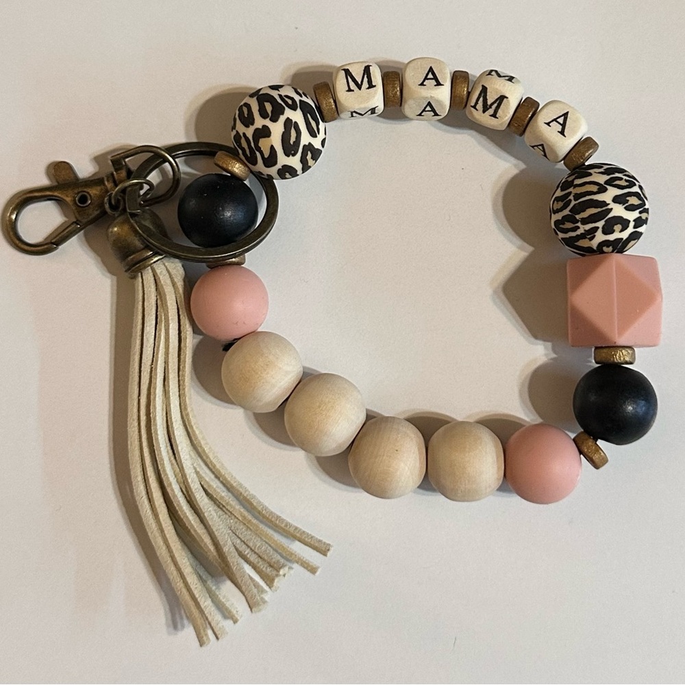 Mama Beaded Keychain wristlet new